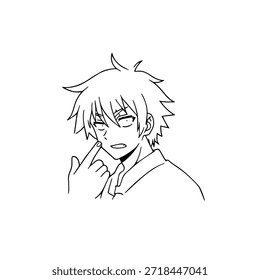 Personagem de Anime Dinâmico na Ilustração de Ação em Preto sobre Branco para Mangá, Arte e Estilos de Design Gráfico