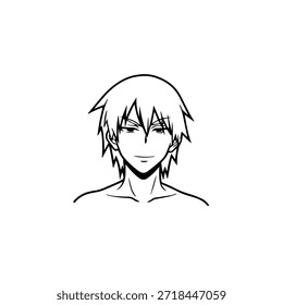 Personaje de anime dinámico en ilustración de acción en negro sobre blanco para manga, arte y estilos de Diseño gráfico
