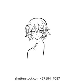 Personaje de anime dinámico en ilustración de acción en negro sobre blanco para manga, arte y estilos de Diseño gráfico