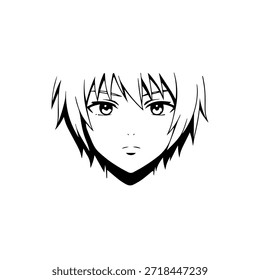 Personaje de anime dinámico en ilustración de acción en negro sobre blanco para manga, arte y estilos de Diseño gráfico