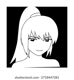 Personagem de Anime Dinâmico na Ilustração de Ação em Preto sobre Branco para Mangá, Arte e Estilos de Design Gráfico