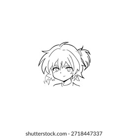 Personaje de anime dinámico en ilustración de acción en negro sobre blanco para manga, arte y estilos de Diseño gráfico