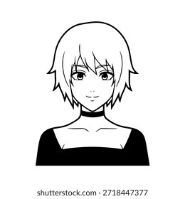 Personagem de Anime Dinâmico na Ilustração de Ação em Preto sobre Branco para Mangá, Arte e Estilos de Design Gráfico