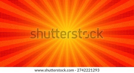 Dynamic anime explosion background with radial comic speed lines and halftone dots - bright burst effect radiating from center for manga panels, action scenes, superhero graphics or retro pop art.
