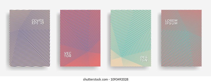 Dynamic annual report design vector collection. Gradient grid texture cover page layout templates set. Report covers geometric design, business brochure pages corporate templates.