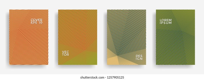 Dynamic annual report design vector collection. Halftone grid texture cover page layout templates set. Report covers geometric design, business booklet pages corporate banners.