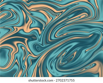 Dynamic Aqua and Peach Liquid Texture