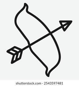 Dynamic Archery Icon Line Art - Sleek and Modern Design for Sporting Enthusiasts