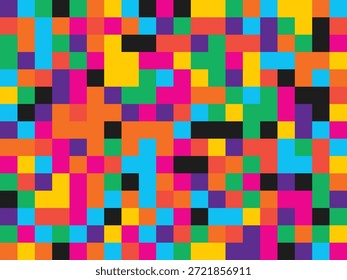 A Dynamic Arrangement of Multicolored Squares Forming an Abstract Pattern