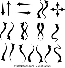 Dynamic Arrow Collection: A Versatile Set of Vector Graphics for Modern Design. These high-quality arrows, crafted with precision and attention to detail, offer a diverse range of styles and orientate