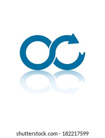 Dynamic Arrow Completing Infinite Symbol Illustration