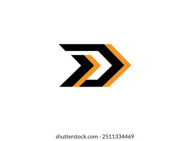Logotipo de la letra D de la flecha dinámica - emblema moderno para la marca innovadora