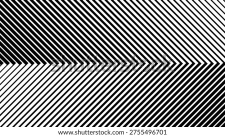 Dynamic arrow pattern with halftone lines creating forward motion. Geometric black and white gradient background with thick to thin transition for modern sport design templates.