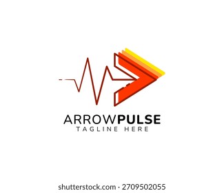 Logotipo de pulso de seta dinâmica para saúde ou fitness