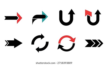 Coleção de símbolos de seta dinâmica Um recurso gráfico versátil para projetos de design