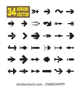 Dynamic arrow vector bundle, modern arrow icons for infographics