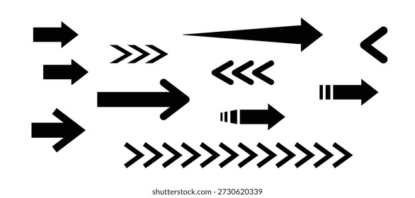 Dynamic Arrows Collection Direction, Movement, and Growth Symbols for Modern Design and Infographics.