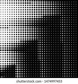 Dynamic Arrows Halftone, Pointillism Style, Background with Irregular, Chaotic Dots, Points, Circle, Abstract Monochrome Pattern, Black and White 