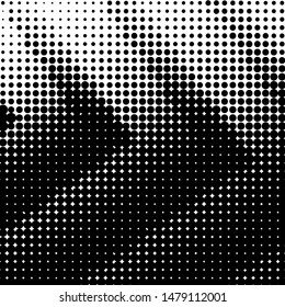 Dynamic Arrows Halftone, Pointillism Style, Background with Irregular, Chaotic Dots, Points, Circle, Abstract Monochrome Pattern, Black and White 