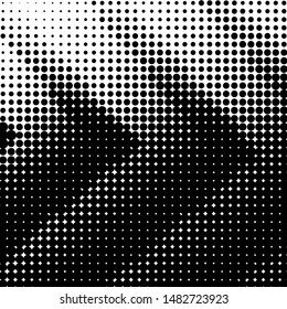 Dynamic Arrows Halftone, Pointillism Style, Background with Irregular, Chaotic Dots, Points, Circle, Abstract Monochrome Pattern, Black and White 