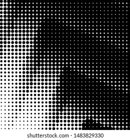 Dynamic Arrows Halftone, Pointillism Style, Background with Irregular, Chaotic Dots, Points, Circle, Abstract Monochrome Pattern, Black and White 