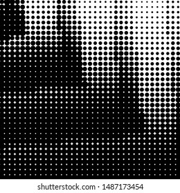 Dynamic Arrows Halftone, Pointillism Style, Background with Irregular, Chaotic Dots, Points, Circle, Abstract Monochrome Pattern, Black and White 