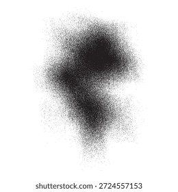 Una salpicadura de tinta negra dinámica y artística que crea una forma abstracta sobre un fondo blanco limpio, perfecto para proyectos creativos.