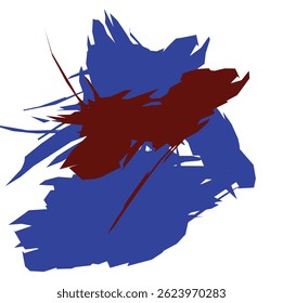 Dynamic artistic composition featuring sharp-edged blue and red brushstrokes, creating a clash of colors and energy in a minimalist, modern style. Ideal for creative projects or conceptual designs.