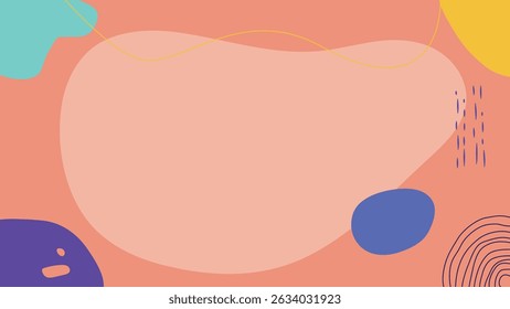 Dynamic artwork featuring layered color fields in blue, coral, and teal with expressive motion and accents.