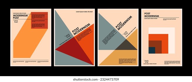 Dynamic artworks, posters inspired postmodern of vector abstract dynamic symbols with bold geometric shapes, useful for web background, poster art design, magazine front page, hi-tech print, cover .