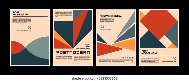 Dynamic artworks, posters inspired postmodern of vector abstract dynamic symbols with bold geometric shapes, useful for web background, poster art design, magazine front page, hi-tech print, cover .