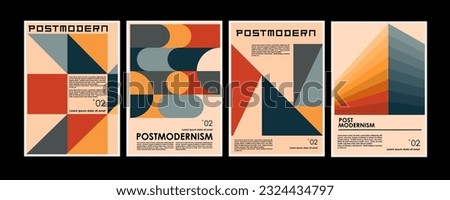 Dynamic artworks, posters inspired postmodern of vector abstract dynamic symbols with bold geometric shapes, useful for web background, poster art design, magazine front page, hi-tech print, cover .