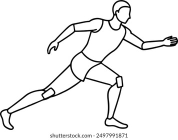 A dynamic athlete outline image