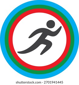 Logotipo dinámico del atleta que simboliza la velocidad, la energía, la potencia y la forma física.