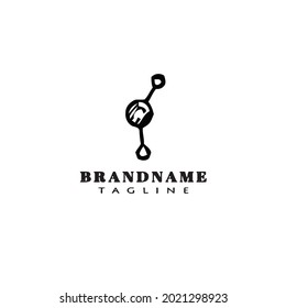 dynamic atom molecule science logo icon cartoon design modern graphic vector illustration
