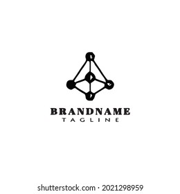 dynamic atom molecule science logo icon cartoon design modern template sign illustration