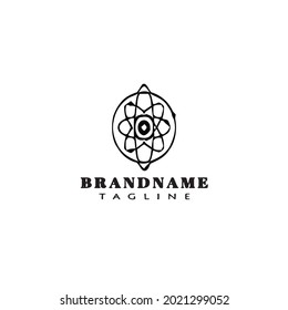 dynamic atom molecule science logo icon cartoon design modern template vector shape