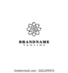 dynamic atom molecule science logo icon shape design modern template vector illustration