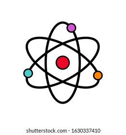 Dynamic atom molecule science symbol icon coloful vector.