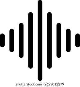 Dynamic Audio Icon with Audio Signal Logo Design – A Modern Symbol Representing Sound, Audio Technology, and Wireless Communication
