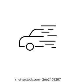 Icono dinámico del contorno del automóvil que representa la velocidad y el Transporte moderno