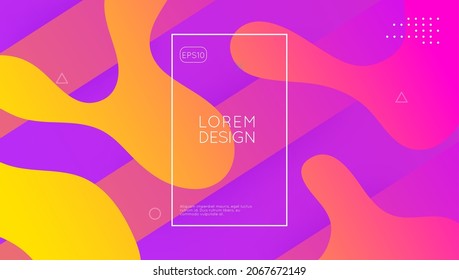 Dynamic Background. Colorful Brochure. Modern Journal. Hipster Frame. Cool Futuristic Shape. Abstract Cover. Violet Plastic Banner. Wave Landing Page. Violet Dynamic Background