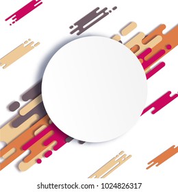 Dynamic Background with Diagonal Rounded Shapes. Abstract Texture in Memphis Style. Trendy Minimalistic Design Illustrating Speed. Bright Running Lines. Vector Background.