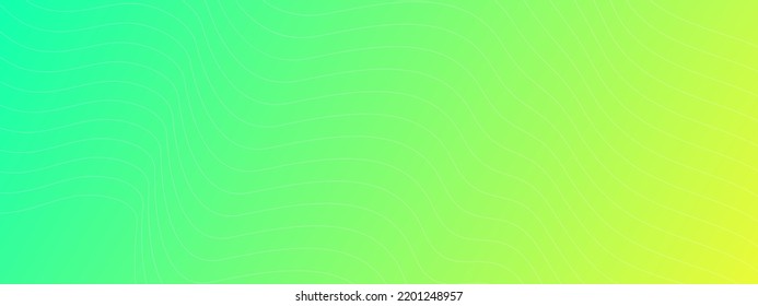 Dynamic background with wave lines. Green gradient backdrop with white wave lines. Vector background