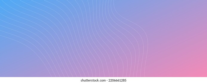 Dynamic background with wave lines. Purple gradient backdrop with white wave lines. Vector background