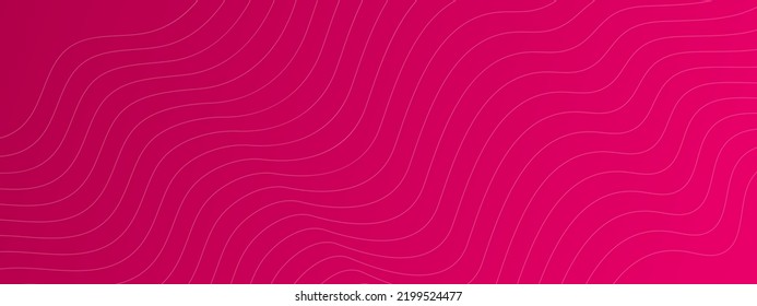 Dynamic background with wave lines. Red gradient backdrop with white wave lines. Vector background