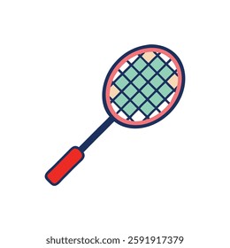 Dynamic badminton racket icon for sporting activities.