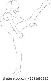 A dynamic balance pose that deeply stretches the hamstrings and hips while enhancing flexibility, focus, and leg strength. Often used in yoga and dance practice.