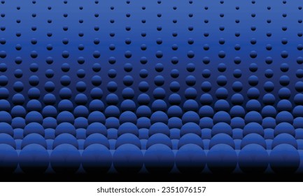 Bolas dinámicas en 3d. Fondo azul y monocromo. 