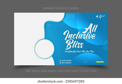 dynamic banner abstract background for travel agency promotion with image replacement easy to edit perfect for vacation campaigns